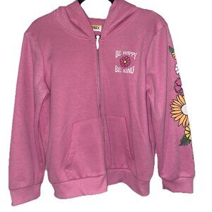 Lemon Cake Full Zip Jacket Girls Pink Size 16 Floral Print